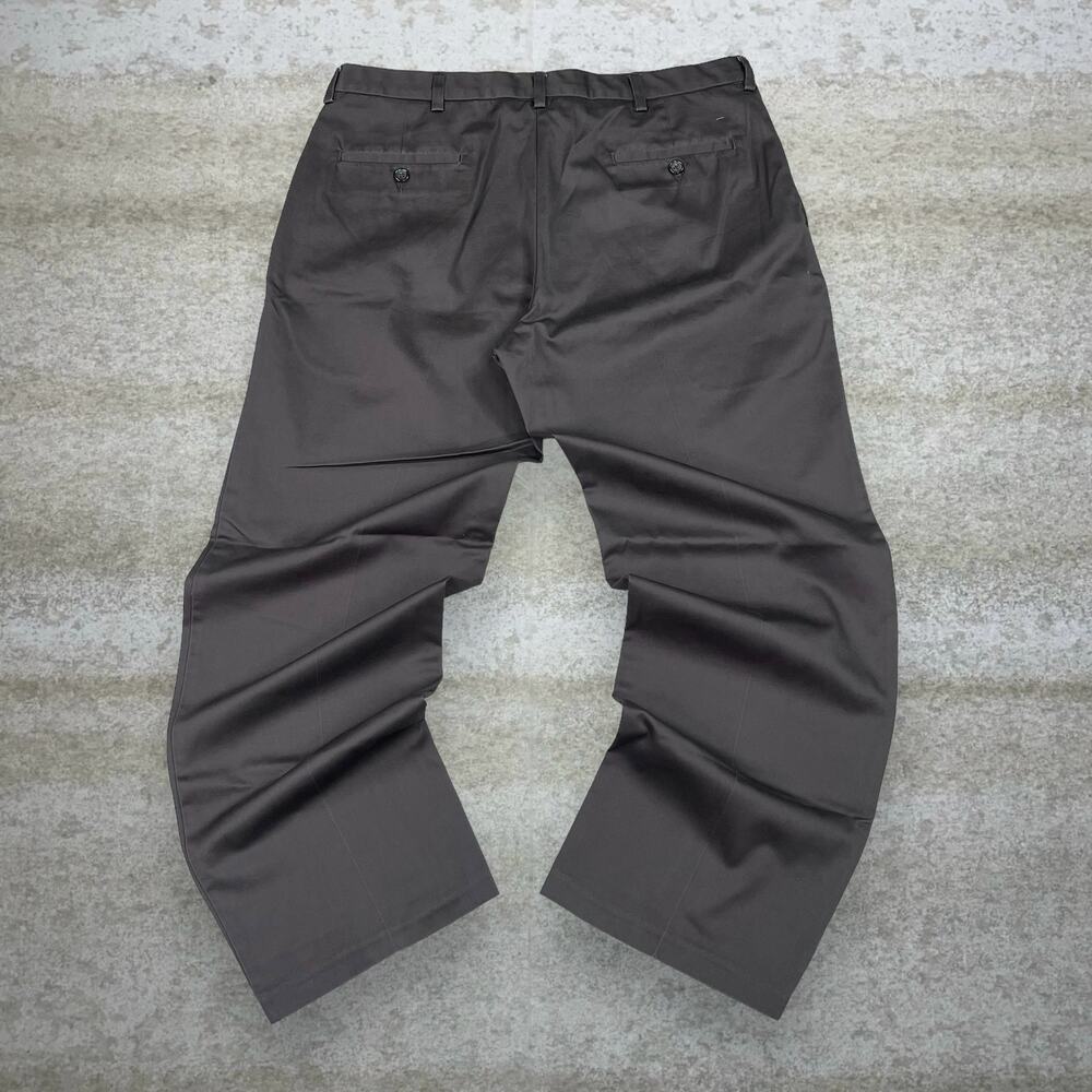 Vintage Y2K Haggar Khakis Pants 36x30 Baggy Wide Leg Fit Mocha Brown Flat Front